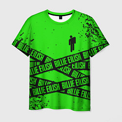Футболка мужская BILLIE EILISH: Green & Black Tape, цвет: 3D-принт