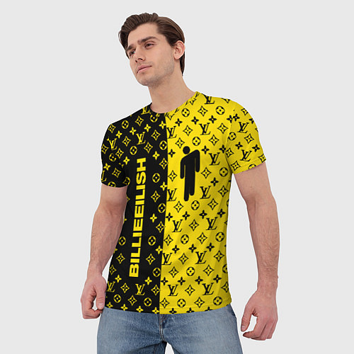 Мужская футболка BILLIE EILISH x LV Yellow / 3D-принт – фото 3