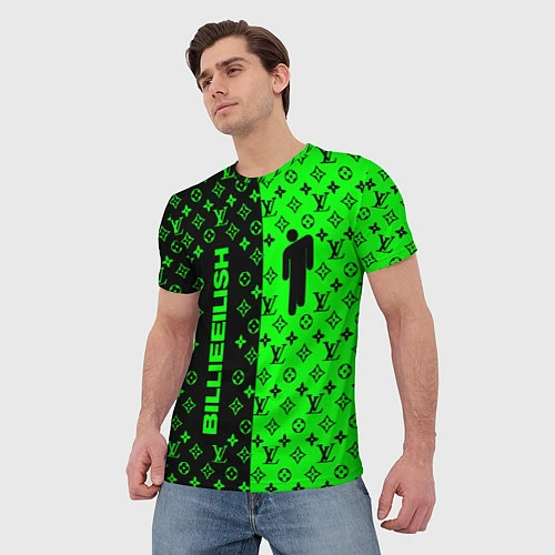 Мужская футболка BILLIE EILISH x LV Green / 3D-принт – фото 3
