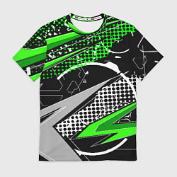 Футболка мужская Black and green corners, цвет: 3D-принт