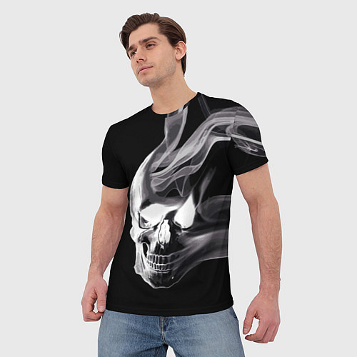Мужская футболка Wind - smoky skull / 3D-принт – фото 3
