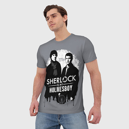 Мужская футболка Sherlock Holmesboy / 3D-принт – фото 3