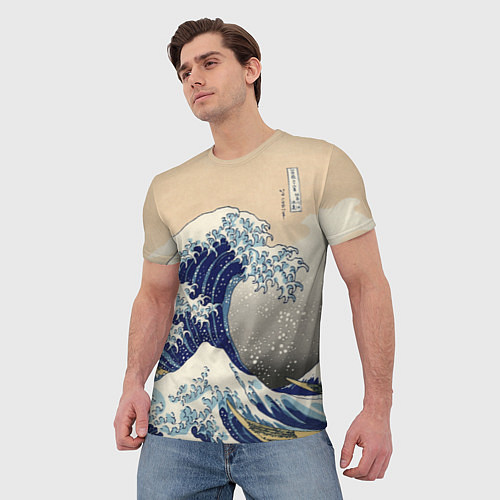 Мужская футболка Kanagawa Wave Art / 3D-принт – фото 3