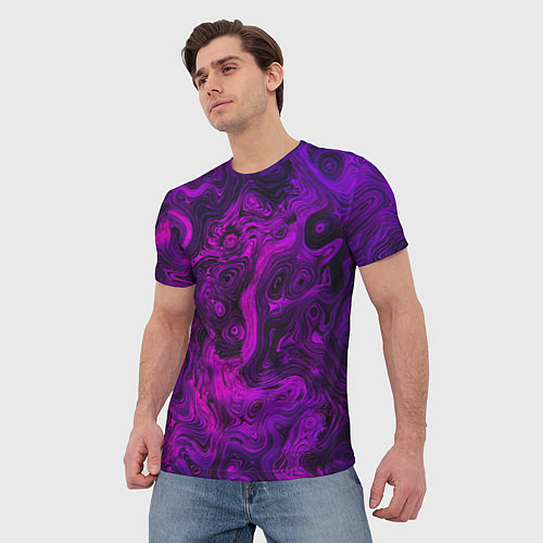 Мужская футболка Abstract purple / 3D-принт – фото 3