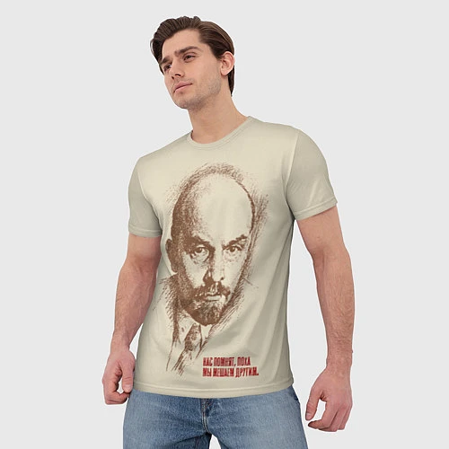 Мужская футболка Ленин / 3D-принт – фото 3
