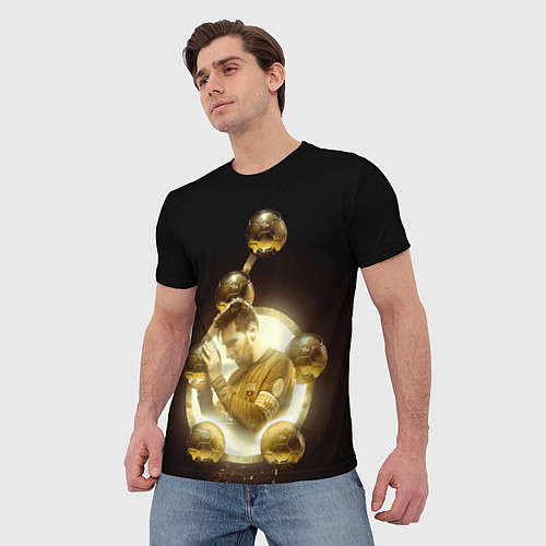 Мужская футболка Месси шестикратный / 3D-принт – фото 3