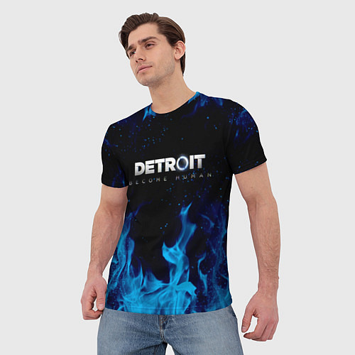 Мужская футболка DETROIT BECOME HUMAN / 3D-принт – фото 3