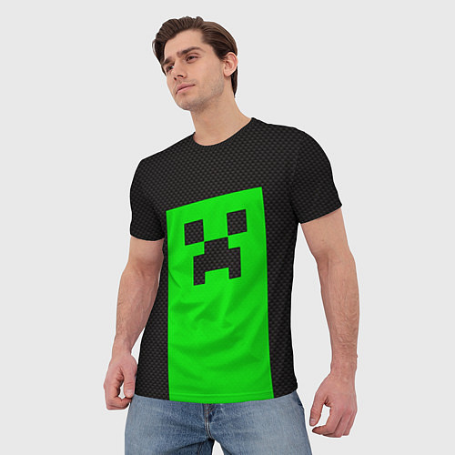 Мужская футболка MINECRAFT карбон / 3D-принт – фото 3