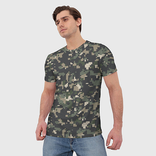 Мужская футболка Пиксельный камуфляж / 3D-принт – фото 3