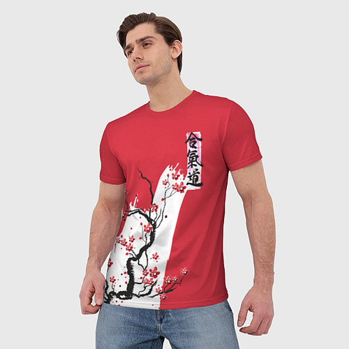 Мужская футболка Сакура Айкидо / 3D-принт – фото 3
