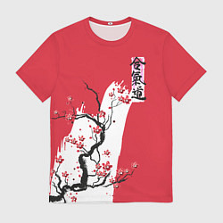Футболка мужская Сакура Айкидо, цвет: 3D-принт