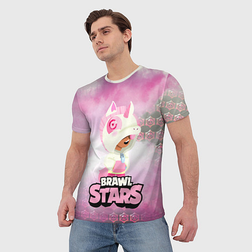 Мужская футболка Leon Unicorn Brawl Stars / 3D-принт – фото 3
