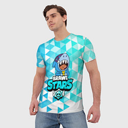 Футболка мужская BRAWL STARS LEON SHARK, цвет: 3D-принт — фото 2