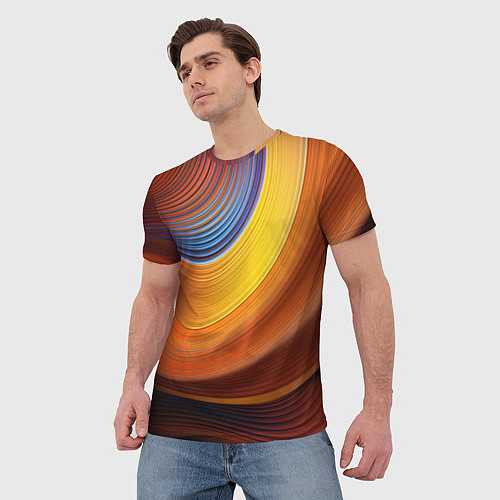 Мужская футболка Плавные Линии / 3D-принт – фото 3