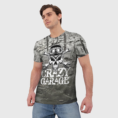 Мужская футболка Crazy garage / 3D-принт – фото 3
