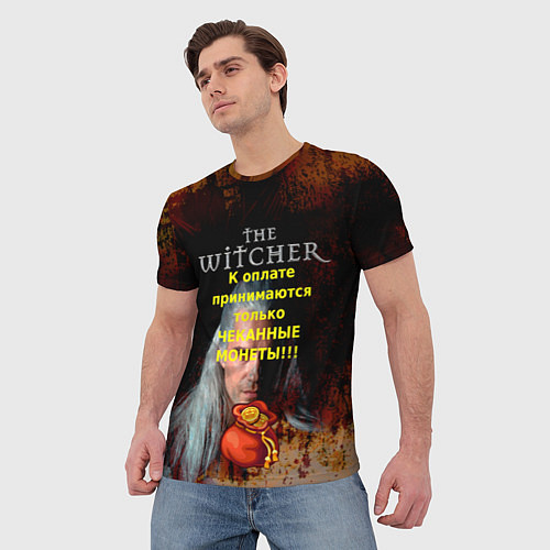 Мужская футболка Ведьмаку заплатите / 3D-принт – фото 3