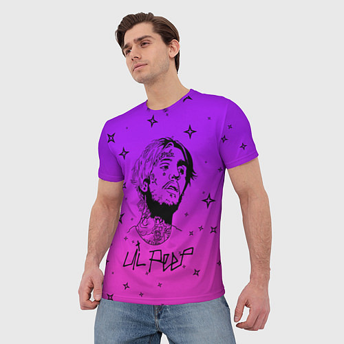 Мужская футболка LIL PEEP / 3D-принт – фото 3
