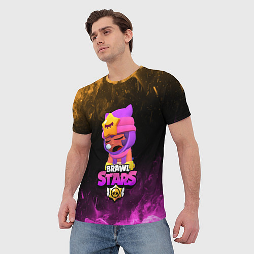 Мужская футболка Brawl Stars Sandy / 3D-принт – фото 3