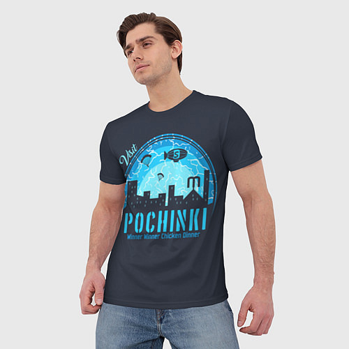 Мужская футболка Pochinki / 3D-принт – фото 3