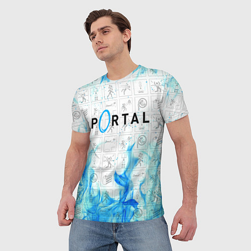 Мужская футболка PORTAL / 3D-принт – фото 3