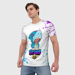Футболка мужская BRAWL STARS LEON SHARK, цвет: 3D-принт — фото 2