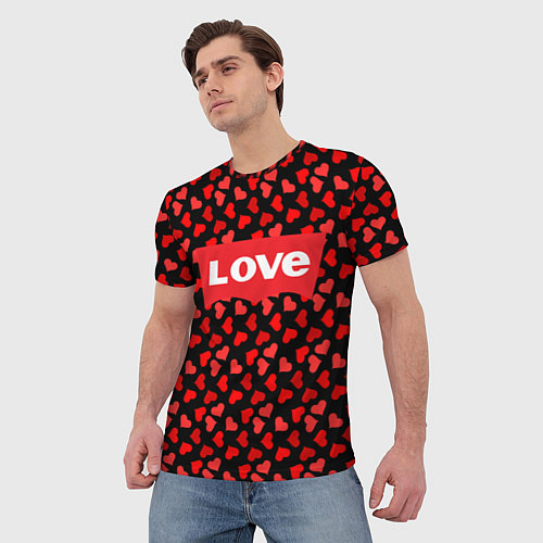 Мужская футболка Love / 3D-принт – фото 3