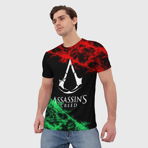 Мужская футболка Assassin’s Creed: Red & Green / 3D-принт – фото 3
