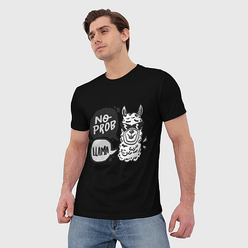 Мужская футболка Лама: Нет проблем / 3D-принт – фото 3