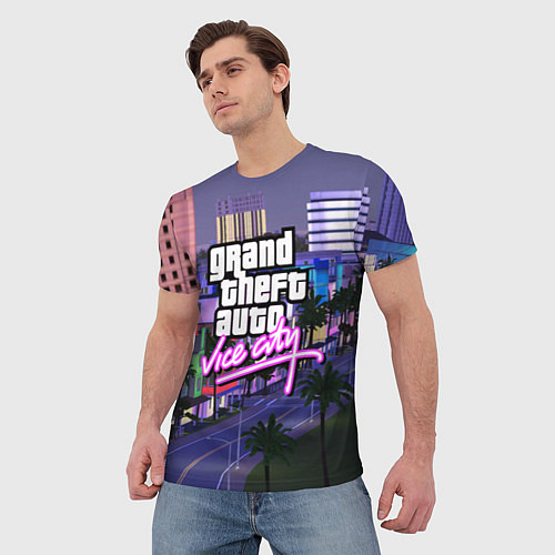 Мужская футболка Grand Theft Auto Vice City / 3D-принт – фото 3