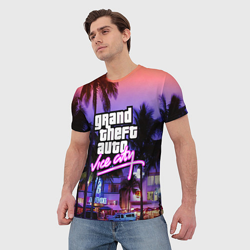 Мужская футболка Grand Theft Auto Vice City / 3D-принт – фото 3