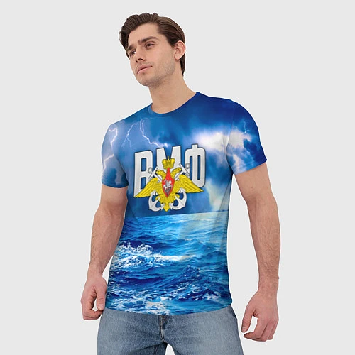 Мужская футболка ВМФ / 3D-принт – фото 3