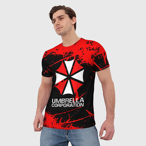 Мужская футболка UMBRELLA CORPORATION / 3D-принт – фото 3