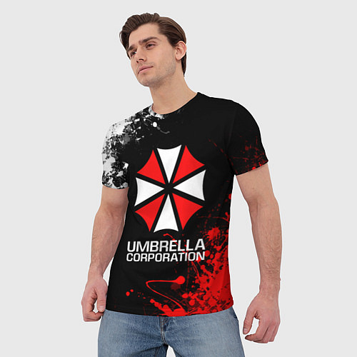 Мужская футболка UMBRELLA CORPORATION / 3D-принт – фото 3