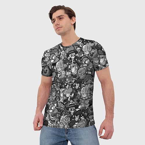 Мужская футболка BRAWL STARS BLACK / 3D-принт – фото 3