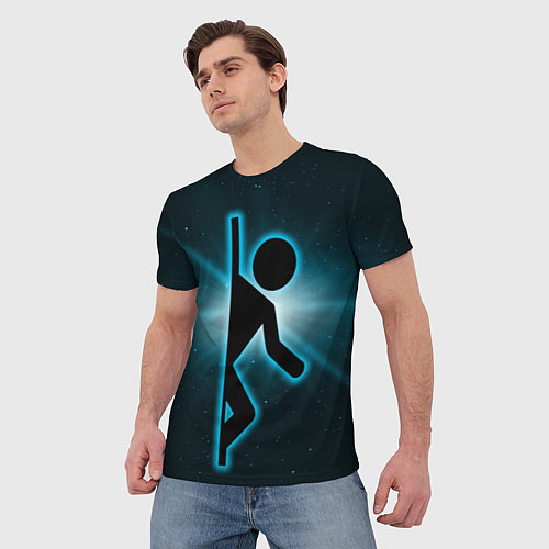 Мужская футболка Portal space / 3D-принт – фото 3