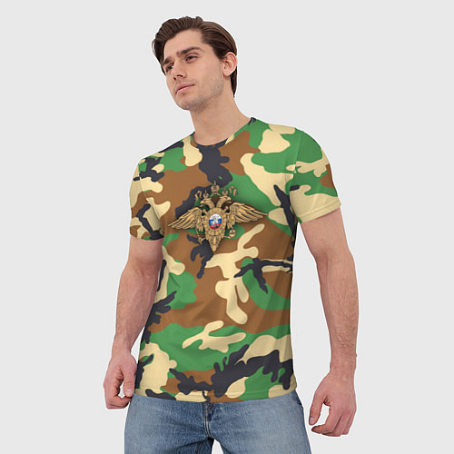 Мужская футболка Камуфляж с гербом МВД / 3D-принт – фото 3