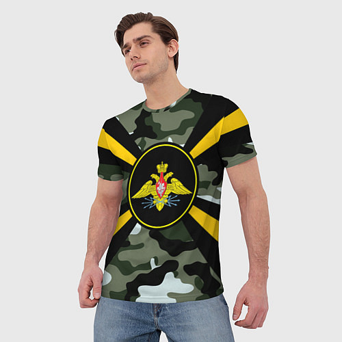 Мужская футболка Войска связи / 3D-принт – фото 3