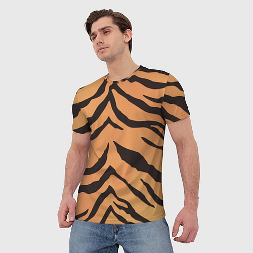 Мужская футболка Тигриный камуфляж / 3D-принт – фото 3