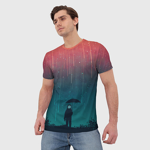 Мужская футболка Космический Дождь / 3D-принт – фото 3