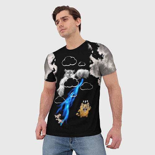 Мужская футболка Грозовой, кошак кара / 3D-принт – фото 3