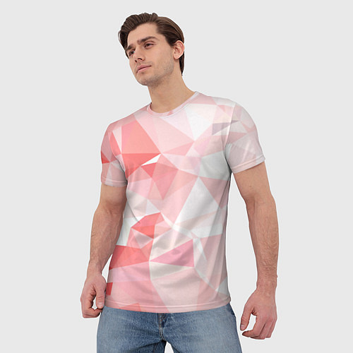 Мужская футболка Pink abstraction / 3D-принт – фото 3
