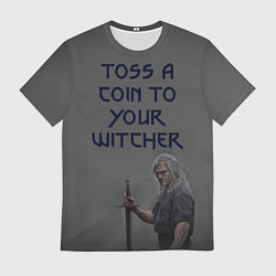 Футболка мужская ВЕДЬМАКУ ЗАПЛАТИТЕ МОНЕТОЙ, цвет: 3D-принт