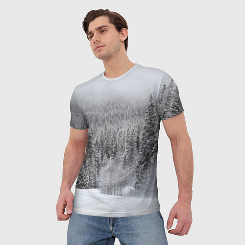 Мужская футболка Зимняя природа / 3D-принт – фото 3