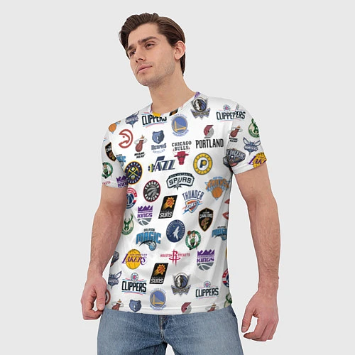 Мужская футболка NBA Pattern / 3D-принт – фото 3