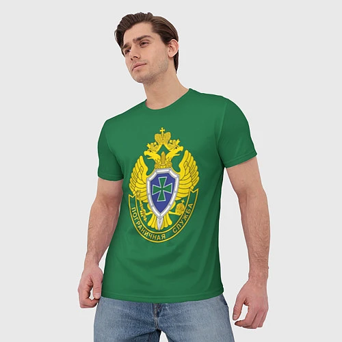 Мужская футболка Пограничная служба зеленый / 3D-принт – фото 3