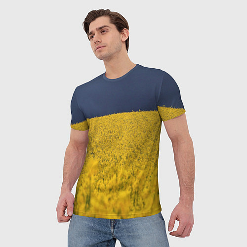 Мужская футболка Рапсовое поле / 3D-принт – фото 3