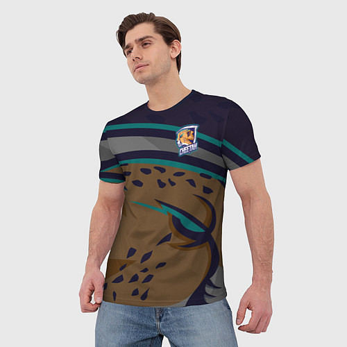 Мужская футболка Форма Cheetah / 3D-принт – фото 3
