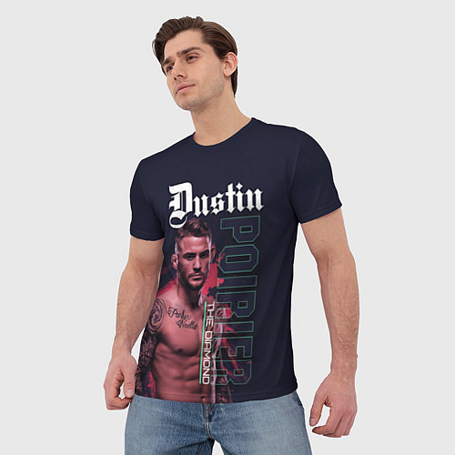 Мужская футболка Dustin Poirier / 3D-принт – фото 3