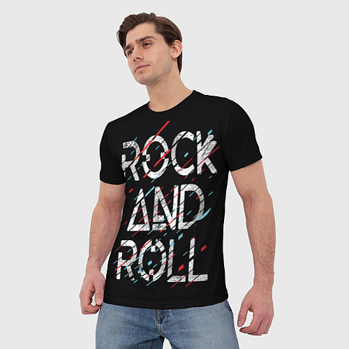 Мужская футболка Rock And Roll / 3D-принт – фото 3