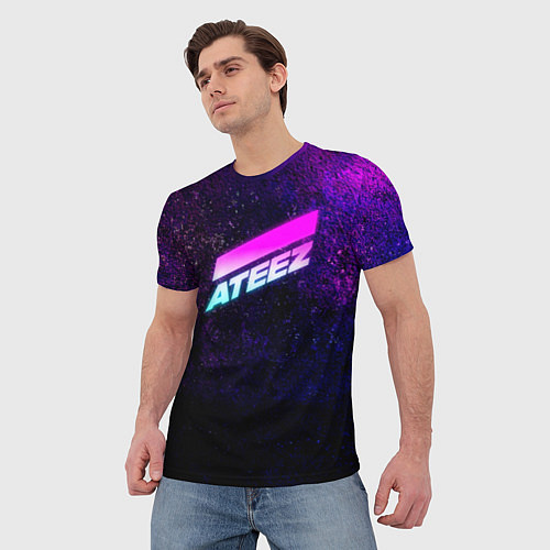 Мужская футболка ATEEZ neon / 3D-принт – фото 3